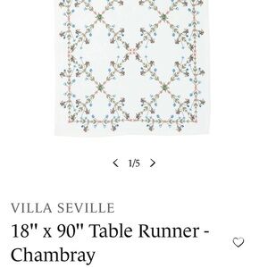 Juliska Villa Seville Chambray Floral Table Runner